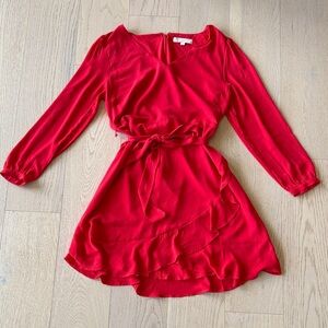 LOFT Vibrant Red V-Neck Dress
